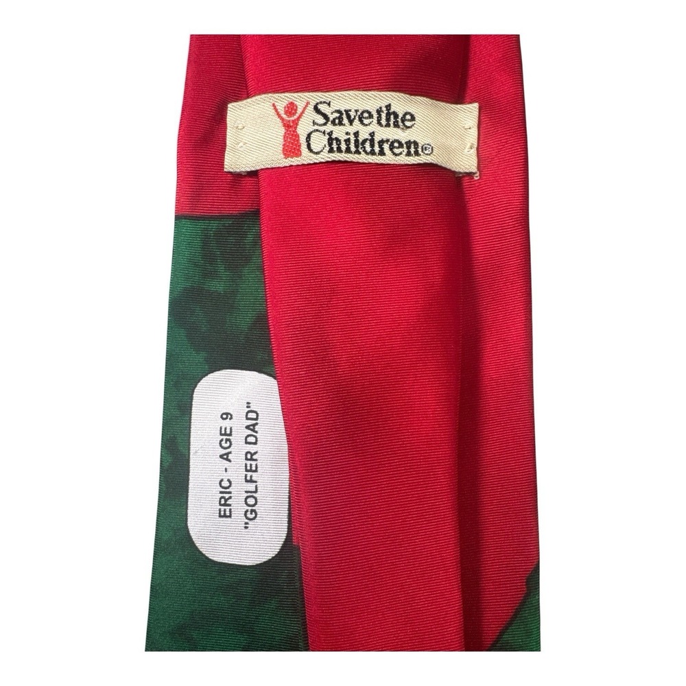 Vintage Save the Children Silk Tie "Golf Dad" by Eric Age 9 - Picture 3 of 9
